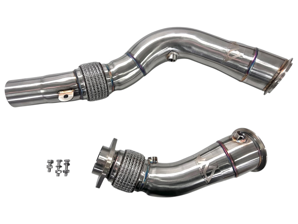 MAD BMW S55 3.5" Fat Boy Downpipes M2C M3 M4 W/ Flex Section