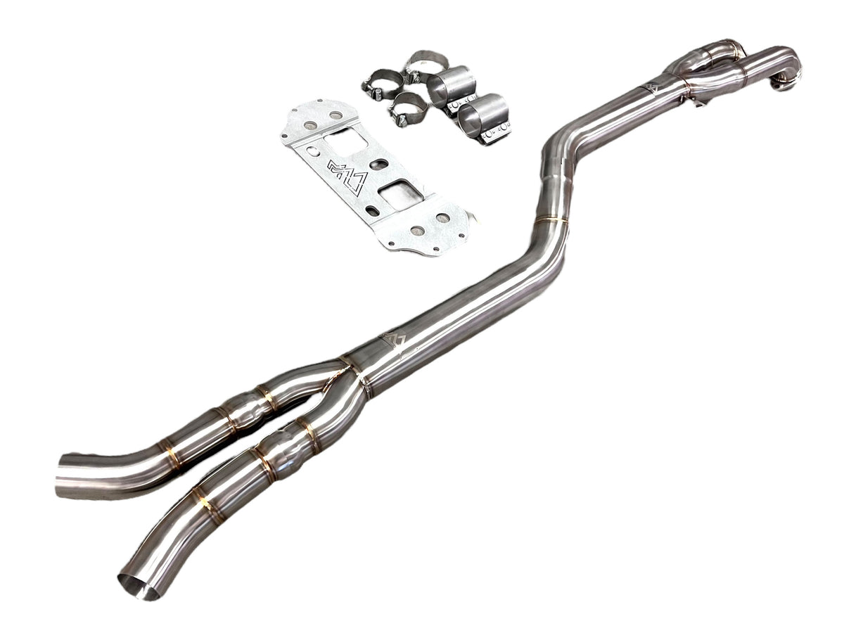 MAD BMW G87 M2 S58 Non-Resonated Single Midpipe (Brace Included)