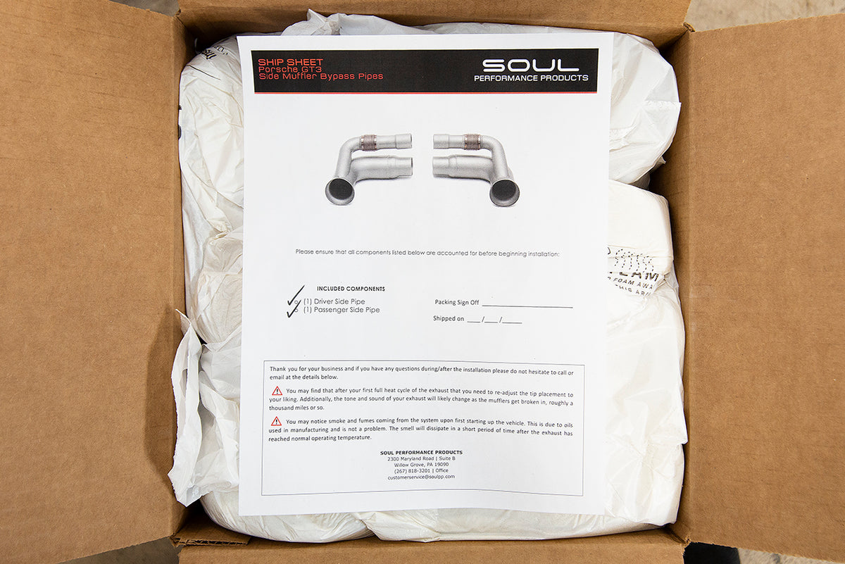 Porsche 991 GT3 / GT3 RS / 911R SOUL Side Muffler Bypass Pipes