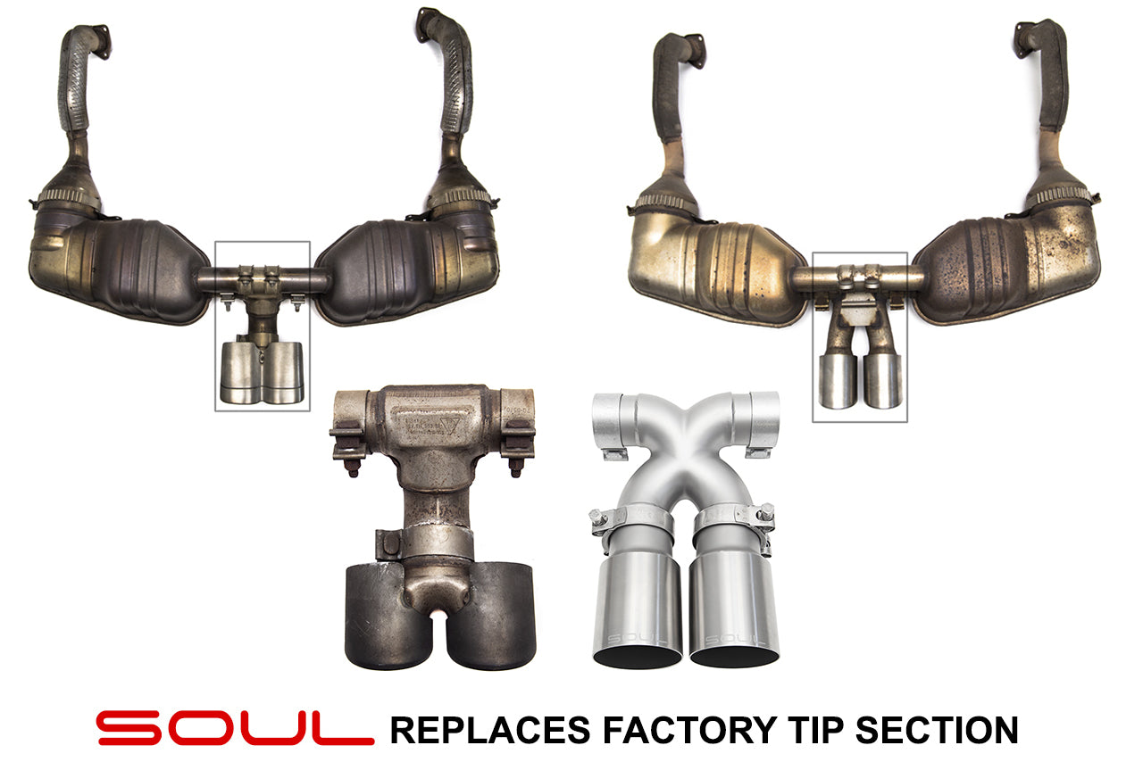 Porsche 987.2 / 981 Boxster / Cayman SOUL Bolt-On X-Pipe With Tips Secondary image
