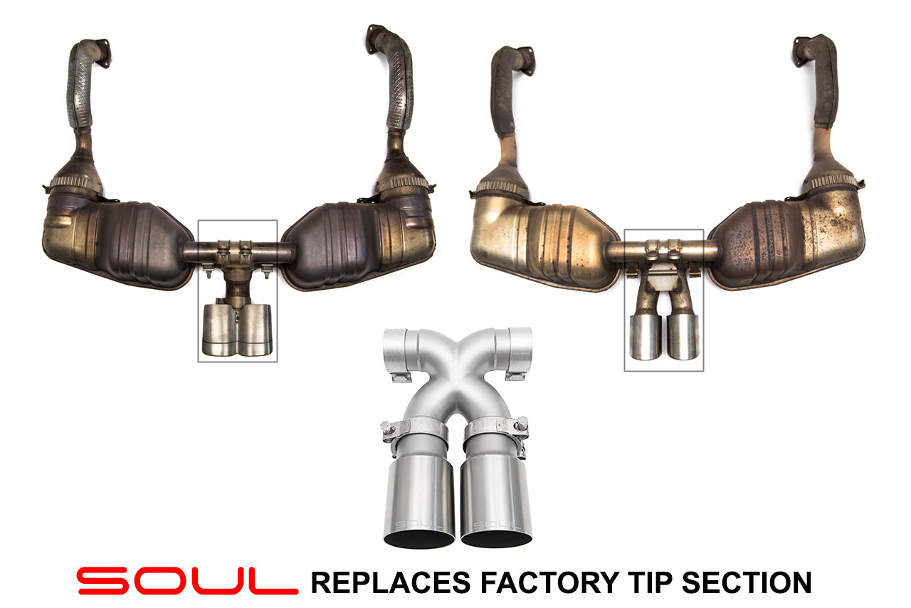 Porsche 718 Boxster / Cayman SOUL Bolt-On X-Pipe With Tips Secondary image