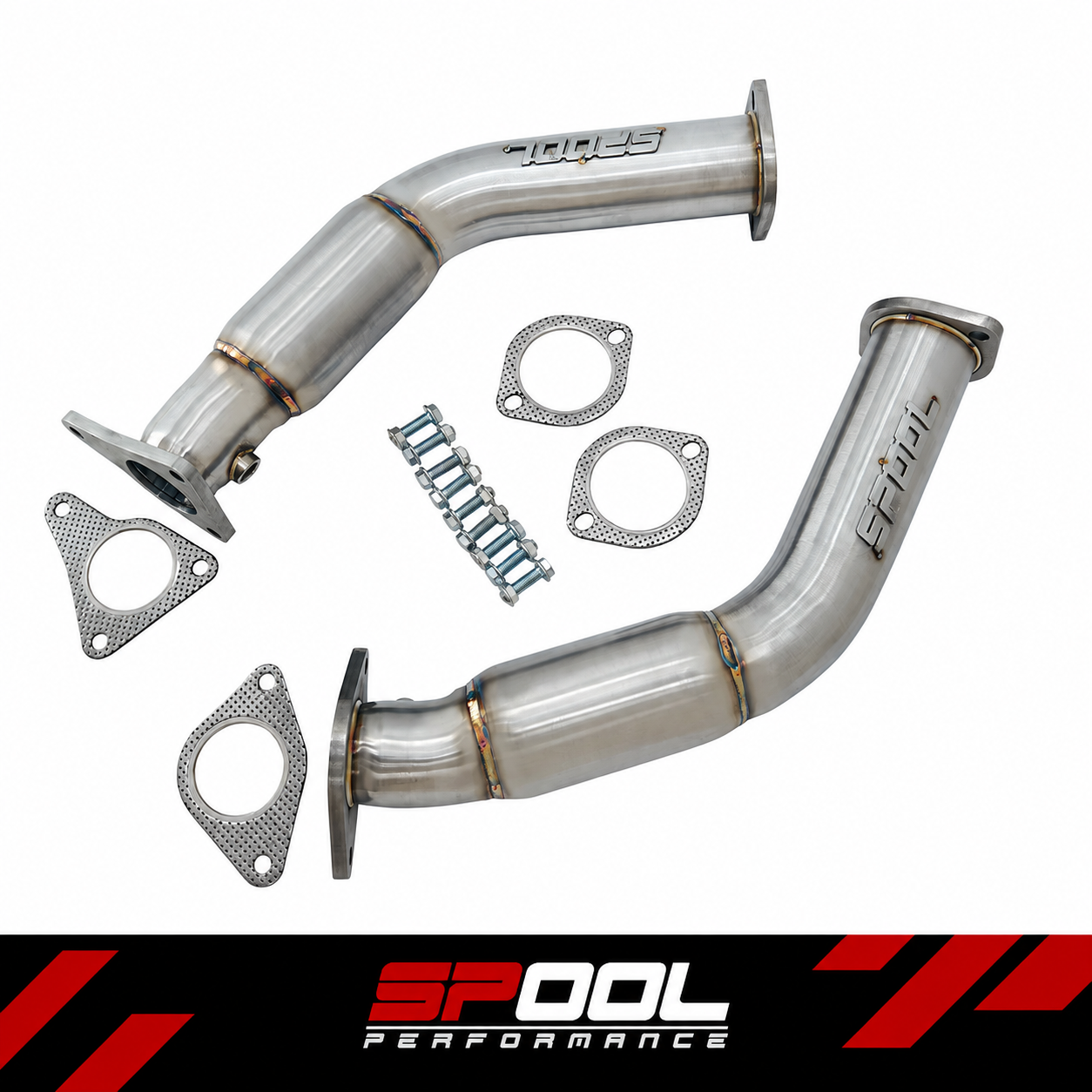 Spool 3 Inch Resonated VR30DDTT Lower Downpipes Upgrade [Race Downpipes] | Infiniti Q50 Q60 RZ34 [VR30] Secondary image