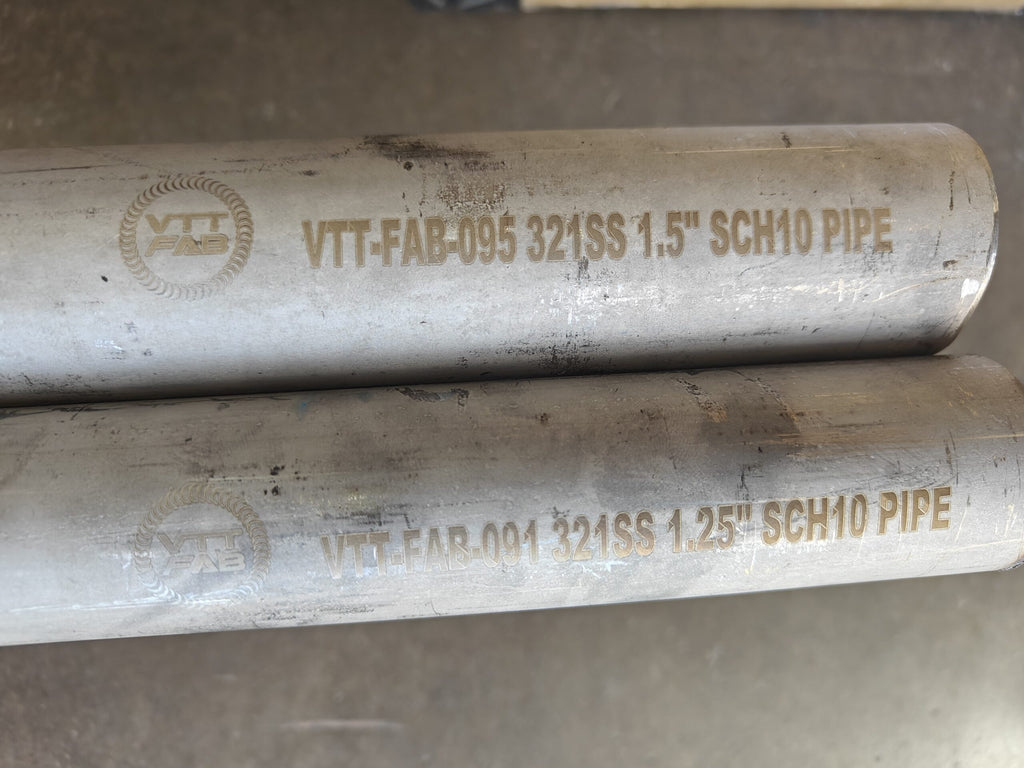VTT SEAMLESS PIPE 321 STAINLESS – 4 FOOT LENGTH