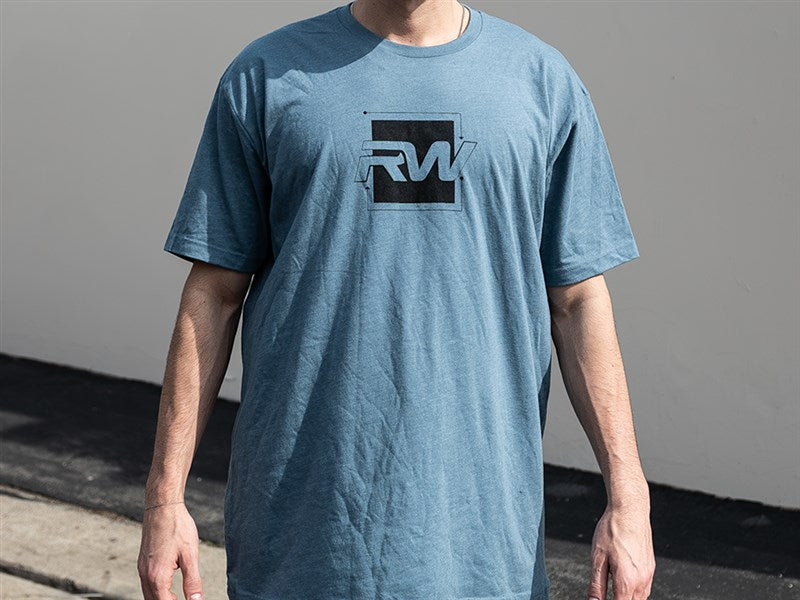 RW Carbon - Black Square Logo T-Shirt - Slat Blue