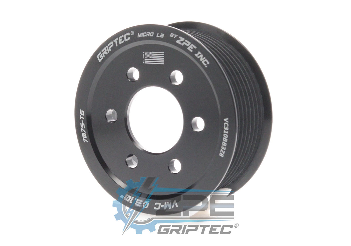 3.10" 8 Rib ZPE GripTec® 2pc VMP 03-04 Cobra L3 Black Pulley Only