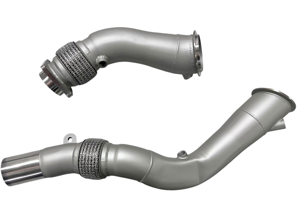 MAD BMW S55 3.5" Fat Boy Downpipes M2C M3 M4 W/ Flex Section