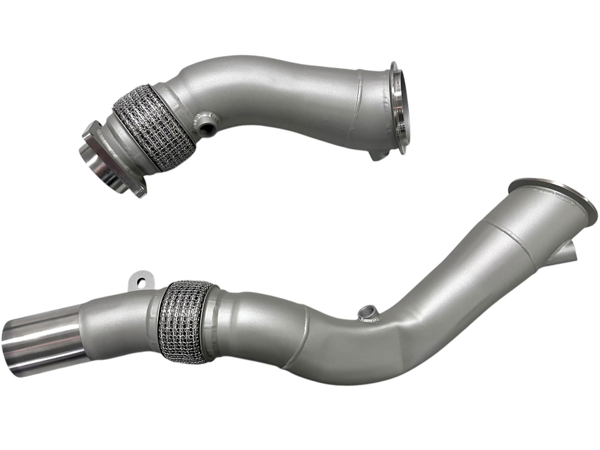 MAD BMW S55 3.5" Fat Boy Downpipes M2C M3 M4 W/ Flex Section