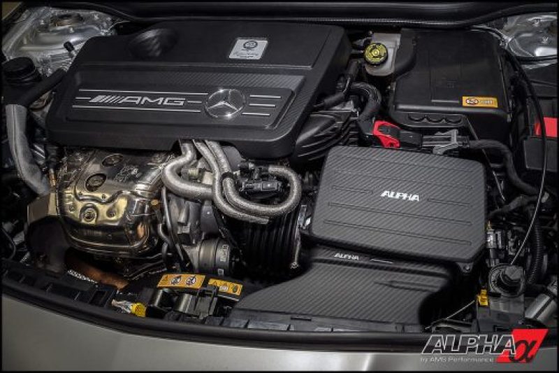 AMS Performance 14-18 Mercedes-Benz CLA 45 AMG 2.0T Alpha Cold Air intake w/Carbon Fiber Lid & Duct (view 3)