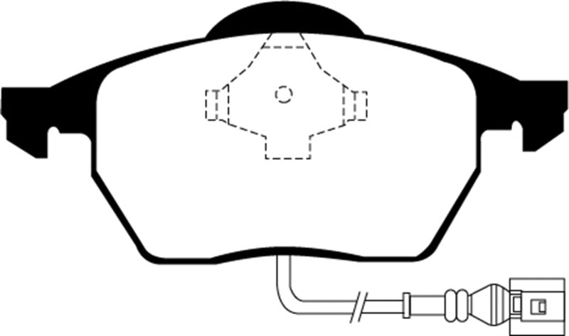 EBC 99-05 Volkswagen Beetle 1.8 Turbo Greenstuff Front Brake Pads (view 3)
