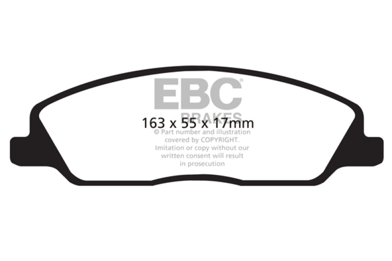 EBC 10-14 Ford Mustang 3.7 Yellowstuff Front Brake Pads (view 5)