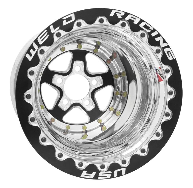 Weld Alumastar 2.0 15x12 / 5x4.5 BP / 5in. BS Black Wheel - Black Single Bead Lock MT Main image