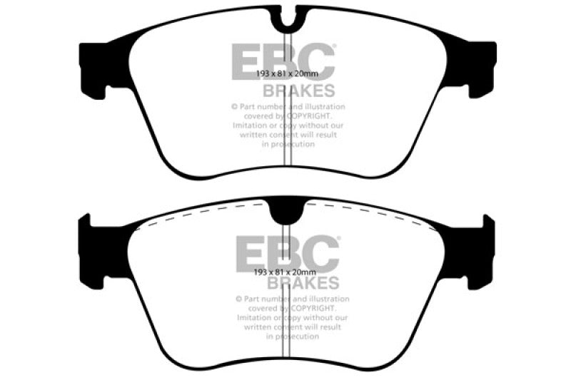 EBC 06-11 Mercedes-Benz M-Class (ML) ML63 AMG 6.2 Redstuff Front Brake Pads (view 5)