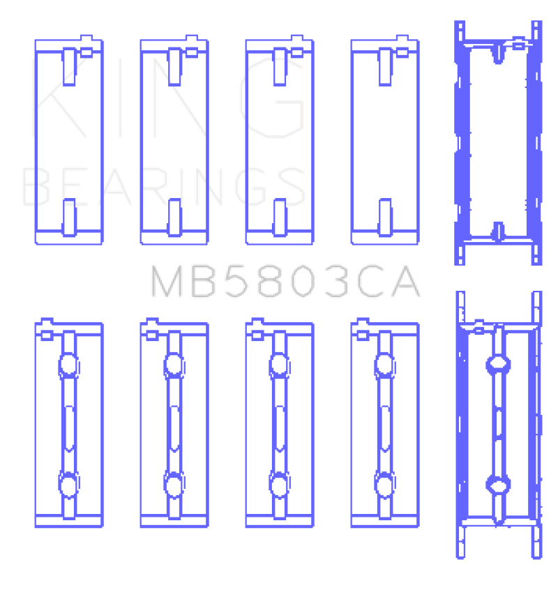 King Engine Bearings BMW S65B40A (Size +0.25mm) Crankshaft Main Bearing ( Set of 5 ) (view 2)