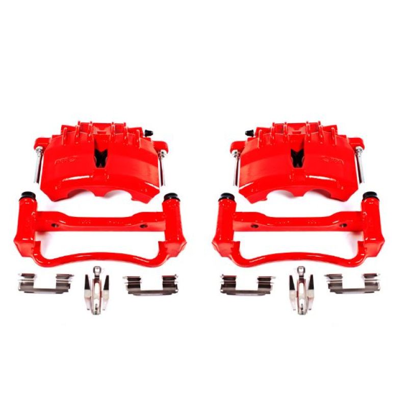 Power Stop 03-04 Ford Mustang Front Red Calipers w/Brackets - Pair Main image