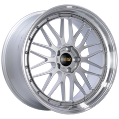 BBS LM 21x10 5x120 ET38 Diamond Silver Center Diamond Cut Lip Wheel -82mm PFS/Clip Required