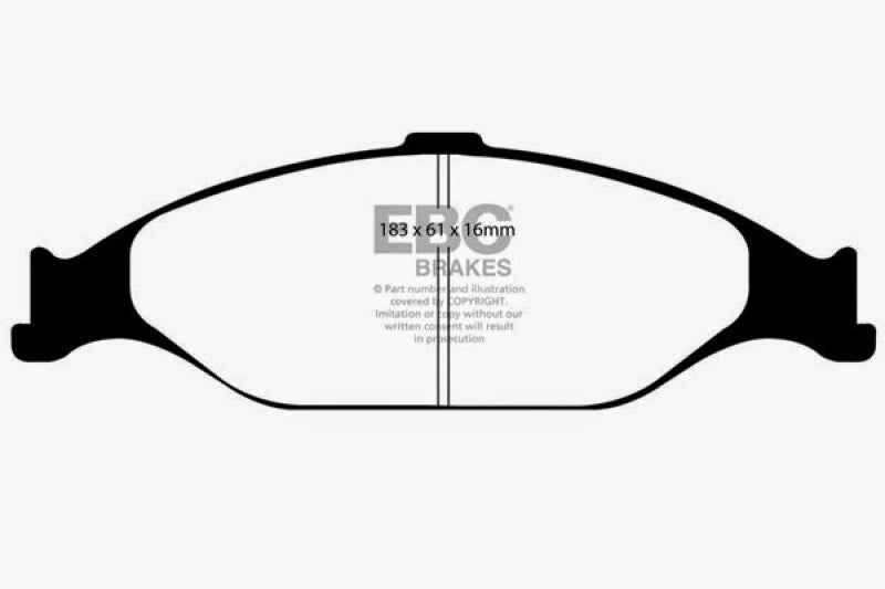EBC 99-04 Ford Mustang 3.8 Greenstuff Front Brake Pads (view 4)