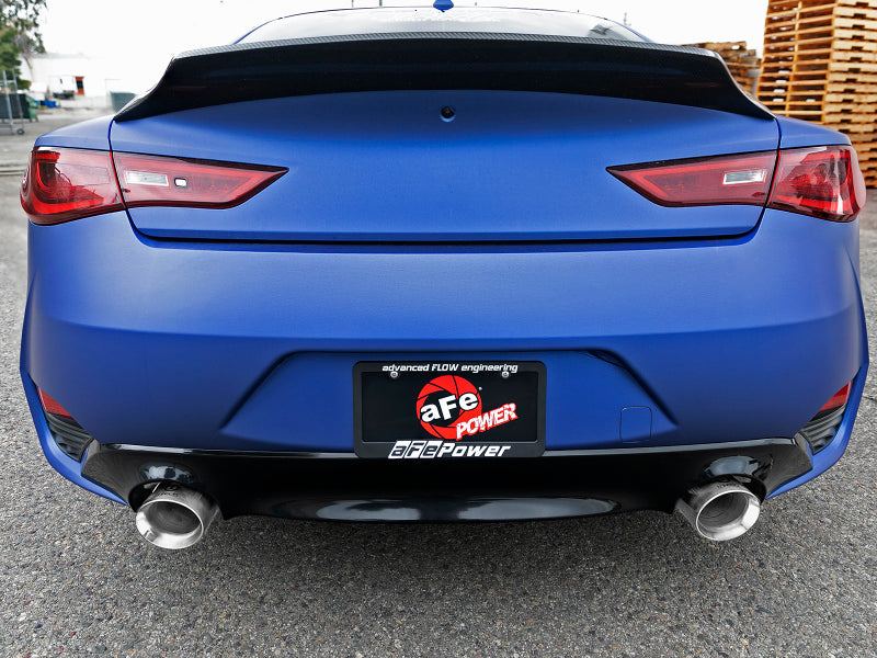 aFe POWER Takeda 2.5in 304 SS Axle-Back Exhaust w/ Polished Tips 17-19 Infiniti Q60 V6-3.0L (tt) (view 3)