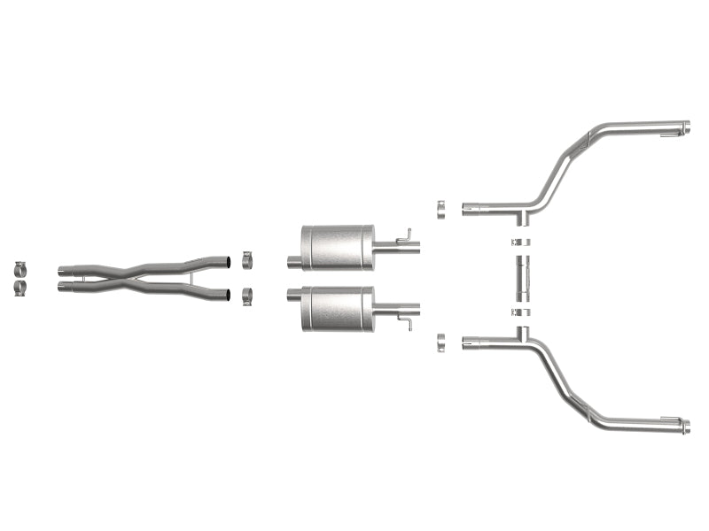 aFe MACH Force-Xp 2-1/2in 304 SS Cat-Back Exhaust 15-19 Dodge Challenger V6-3.6L - Raw Tip (view 6)