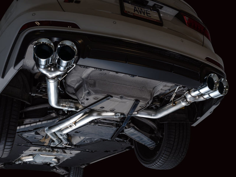 AWE Tuning 19-23 Audi C8 S6/S7 2.9T V6 AWD Track Edition Exhaust - Chrome Silver Tips (view 6)