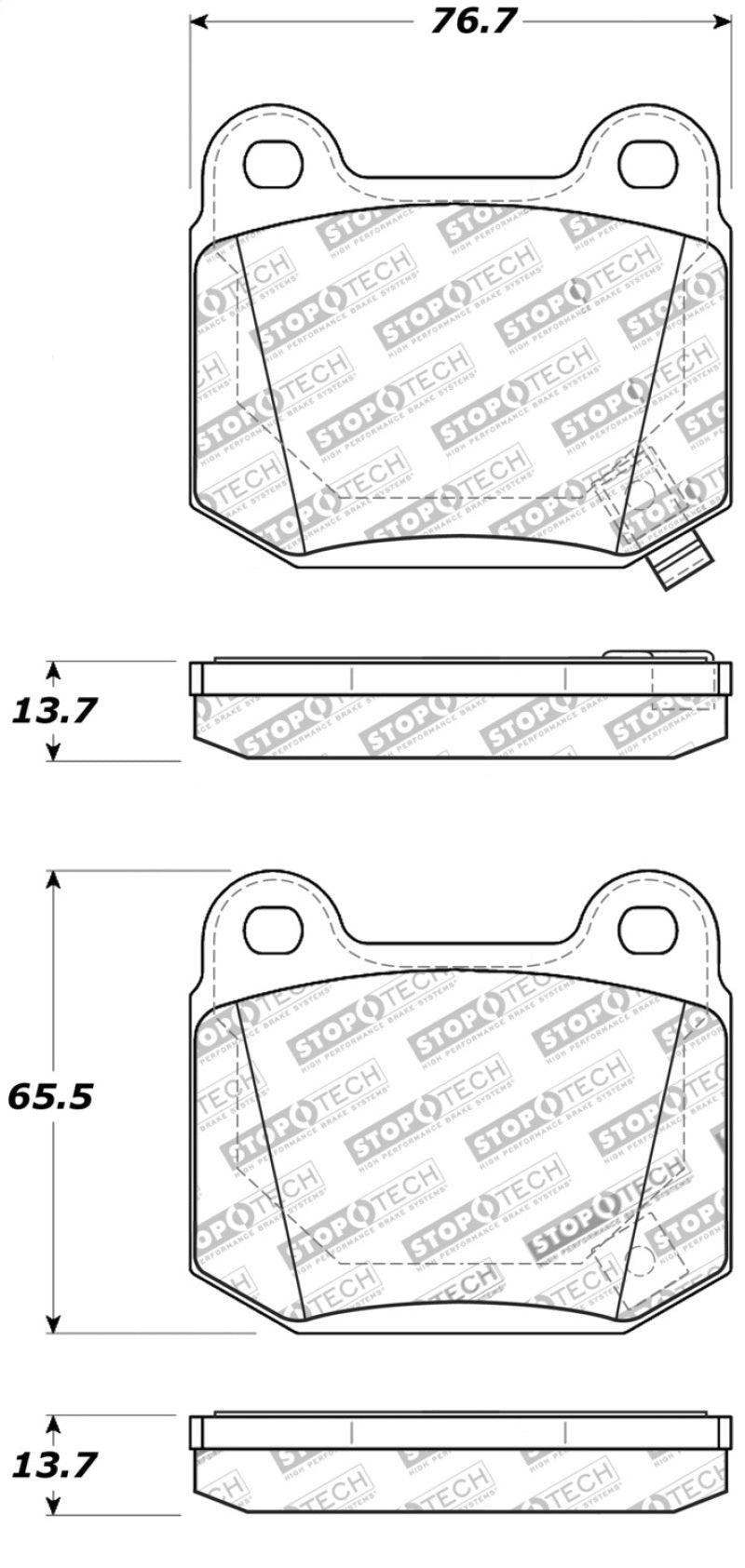 StopTech Street Touring ST-22 2-Piston Rear Caliper Brake Pads Main image