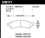 Hawk 94-04 Mustang Cobra / 88-96 Corvette / 88-92 Camaro w/HD Brakes Front Blue 9012 Race Brake Pads (view 2)