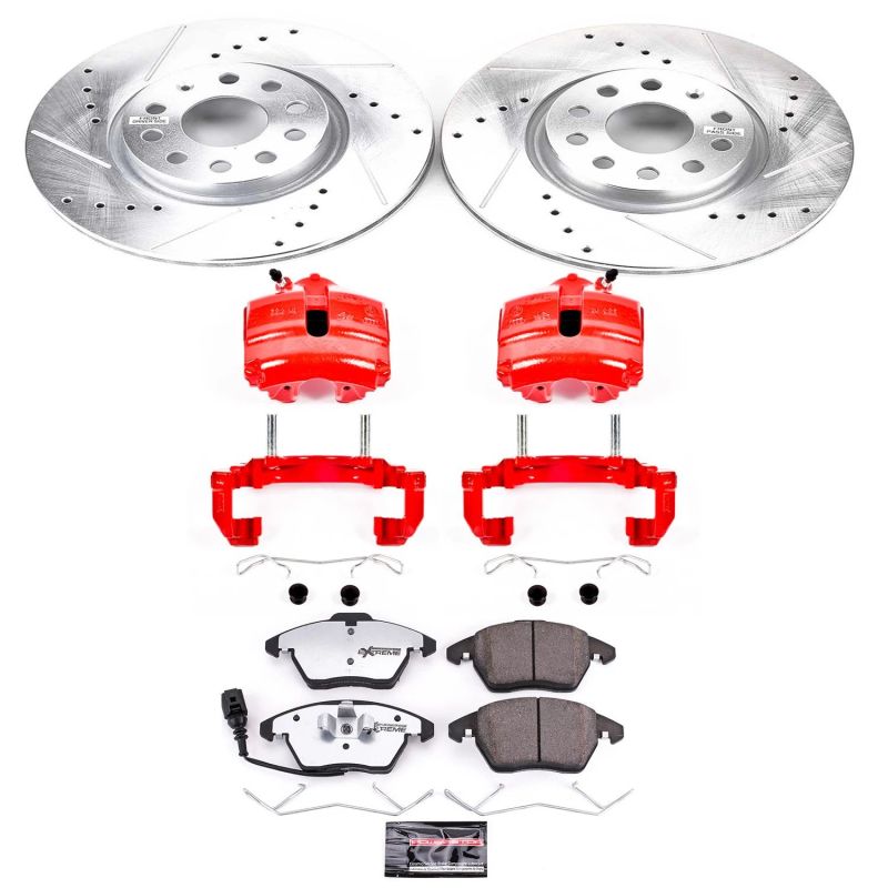 Power Stop 06-09 Audi A3 Front Z26 Street Warrior Brake Kit w/Calipers Main image