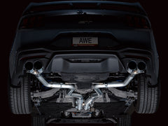 AWE 2024 Ford Mustang GT Fastback S650 RWD Track Edition Cat-Back Exhaust w/ Quad Chrome Silver Tips