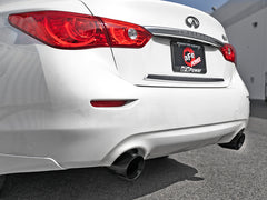 aFe Takeda 2.5in 304 SS Cat-Back Exhaust System w/ Black Tips 16-18 Infiniti Q50 V6-3.0L (tt)