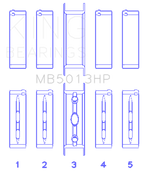 King Engine Bearings GMC LS1 / LS6 / LS3 (Size STDX) Bi-Metal Performance Main Bearing Set (view 2)