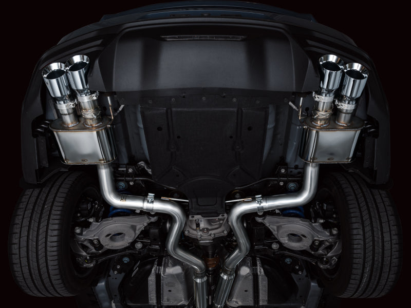 AWE 2024 Ford Mustang GT Fastback S650 RWD SwitchPath Cat-Back Exhaust w/ Quad Chrome Silver Tips (view 10)