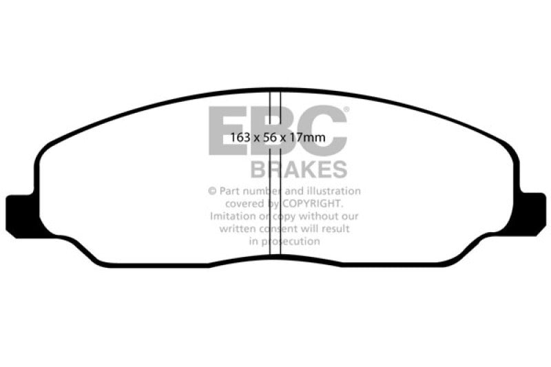 EBC 05-10 Ford Mustang 4.0 Bluestuff Front Brake Pads (view 4)
