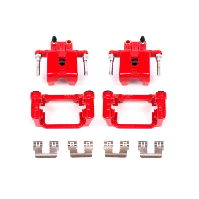 Power Stop 05-19 Chrysler 300 Rear Red Calipers w/Brackets - Pair Main image