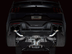 AWE 2024 Ford Mustang Dark Horse S650 RWD Track Edition Cat-Back Exhaust w/ Quad Diamond Black Tips