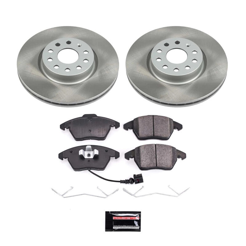 Power Stop 06-10 Volkswagen Passat Front Semi-Coated Rotor Kit Main image