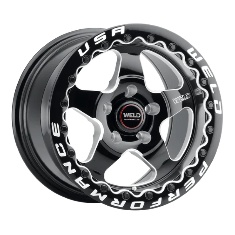 Weld S904 17x10 Ventura Beadlock 5x114.3 ET 49 BS 7.42 Gloss BLK MIL DIA 78.1 Main image