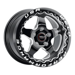 Weld S904 17x10 Ventura Beadlock 5x114.3 ET 49 BS 7.42 Gloss BLK MIL DIA 78.1