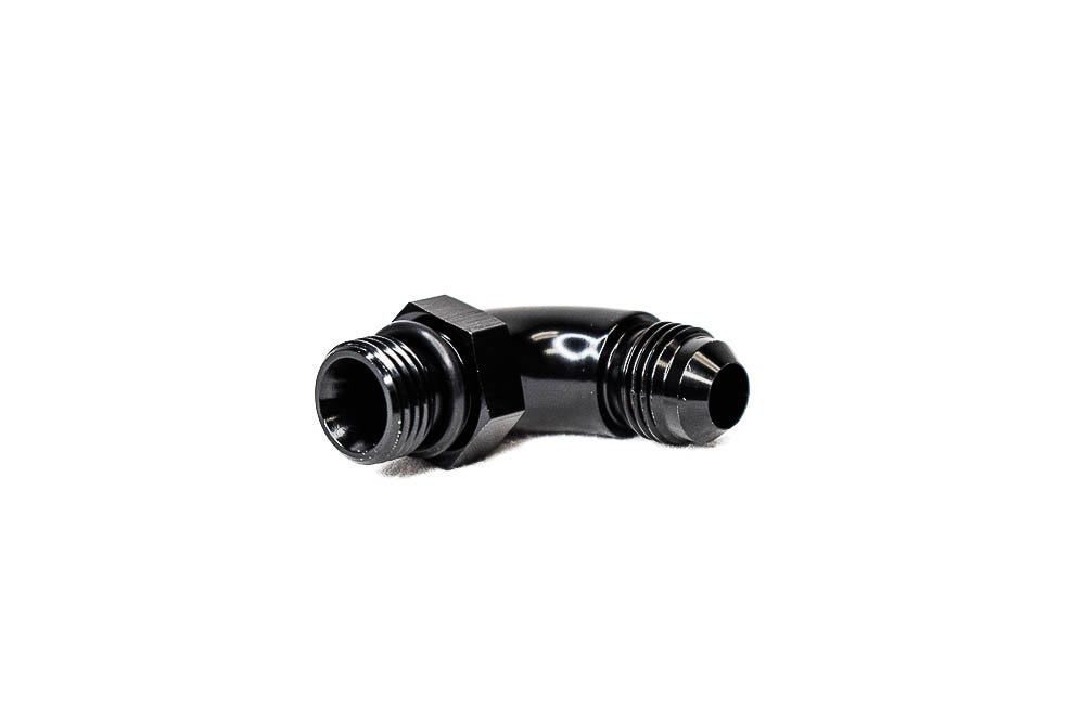 BTR AN FITTING - AN TO ORB ADAPTER - 6 ORB TO 6AN - 90° - BLACK - ADPT-02-003-90