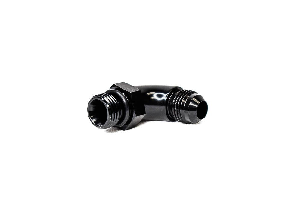 BTR AN FITTING - AN TO ORB ADAPTER - 6 ORB TO 6AN - 90° - BLACK - ADPT-02-003-90