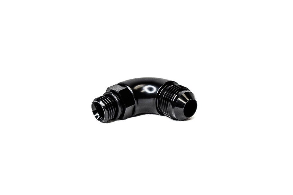 BTR AN FITTING - AN TO ORB ADAPTER - 6 ORB TO 8AN - 90° - BLACK - ADPT-02-004-90
