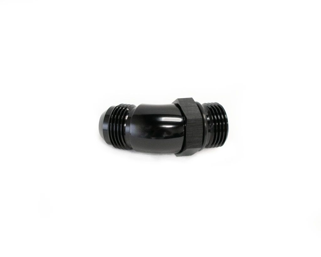 BTR AN FITTING - AN TO ORB ADAPTER - 10 ORB TO 10AN - 45° - BLACK - ADPT-02-009-45