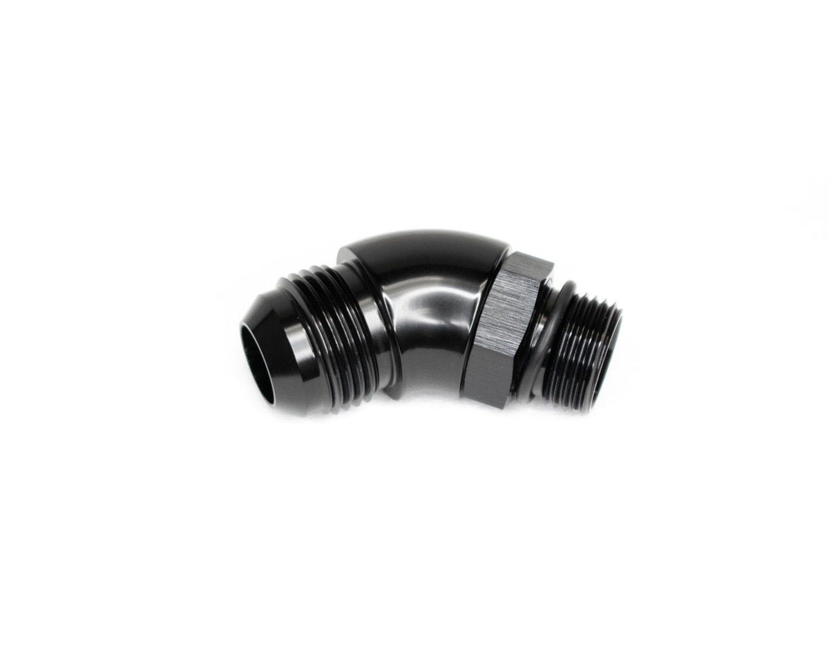BTR AN FITTING - AN TO ORB ADAPTER - 10 ORB TO 12AN - 45° - BLACK - ADPT-02-012-45