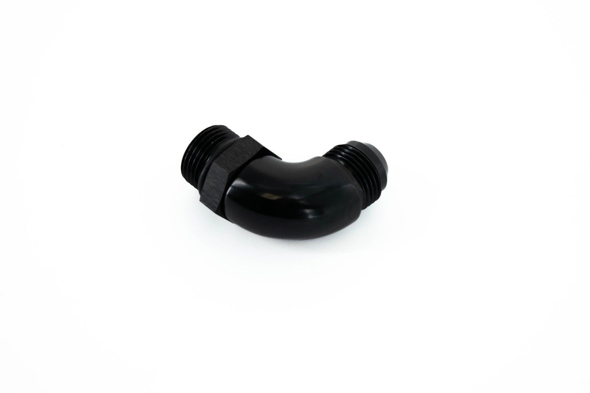 BTR AN FITTING - AN TO ORB ADAPTER - 12 ORB TO 12AN - 90° - BLACK - ADPT-02-013-90