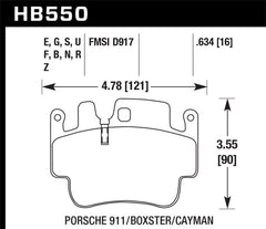 Hawk 01-05 Porsche 911 (996) Carrera 2/4 / 00-04 Porsche Boxster S Blue 9012 Race Front Brake Pads