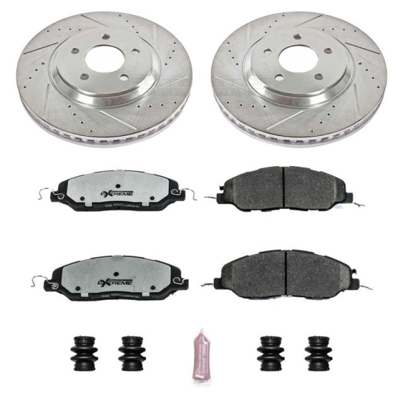 Power Stop 11-14 Ford Mustang Front Z26 Street Warrior Brake Kit Main image