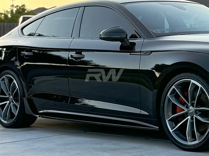 Audi A5 S-Line S5 Facelift CF Side Skirt Extensions Main image