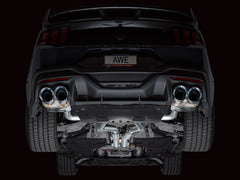 AWE 2024 Ford Mustang Dark Horse S650 RWD SwitchPath Cat-Back Exhaust w/ Quad Chrome Silver Tips