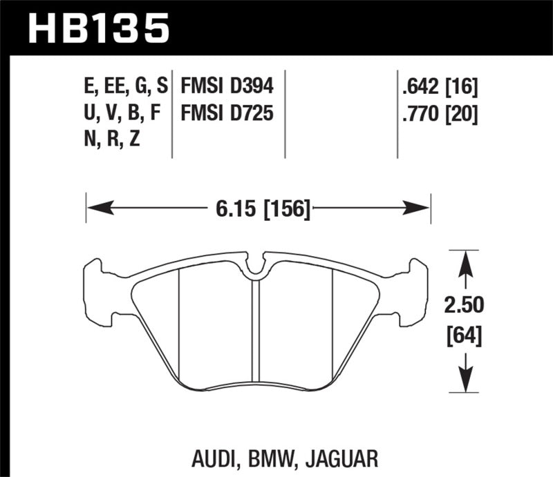 Hawk 91-93 BMW M5/95-02 DTC-70 Race Front Brake Pads (view 2)