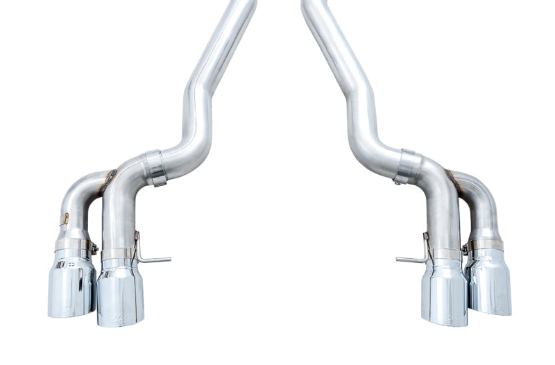 AWE Tuning 18-19 BMW M5 (F90) 4.4T AWD Cat-Back Exhaust - Track Edition (Chrome Silver Tips) (view 3)