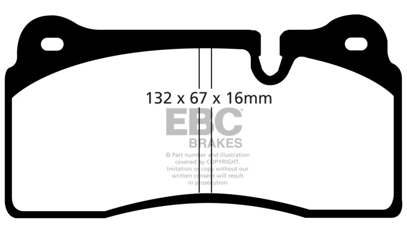 EBC 08-17 Audi R8 / 04-14 Lamborghini Gallardo Redstuff Rear Brake Pads (view 3)