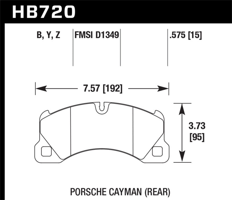 Hawk 10-16 Porsche Panamera / 08-15 Porsche Cayenne Performance Ceramic Street Front Brake Pads (view 2)